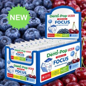 Здоровий льодяник Denti-Pop "Smart Focus" зі смаком чорниці та вишні