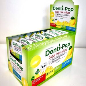 Здоровий льодяник “Denti-Pop” зі смаком лимону (40 шт/уп) Denti-Pop